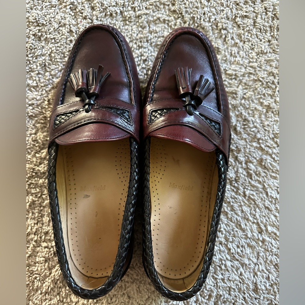 Elegant Burgundy Tassel Loafers for Men